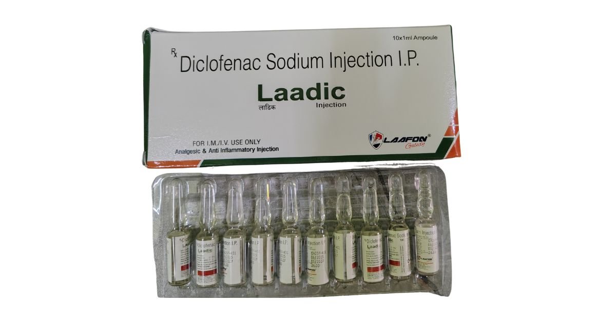 Diclofenac Injection 75mg/ml - Uses, Dosage & MOA | Laadic Injection