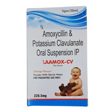 Laamox CV dry syrup | Amoxicillin and Potassium Clavulanate oral suspension IP