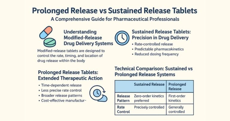 Prolonged Release vs Sustained Release Tablets