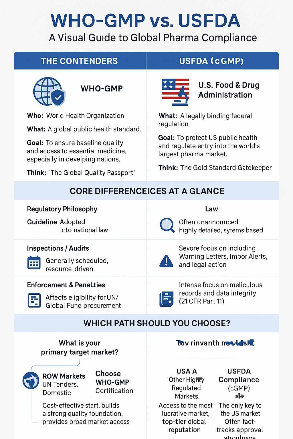 WHO-GMP vs USFDA compliance