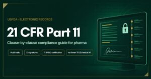 21 CFR Part 11 compliance guide for pharma: audit trails, electronic signatures, 11.100(c) certification, and comparison with EU Annex 11 and Revised Schedule M
