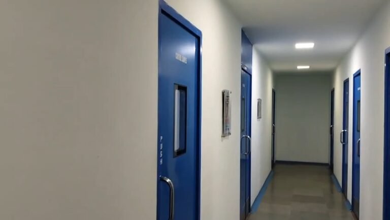 Roorkee pharma plant central corridor with flush view panel doors