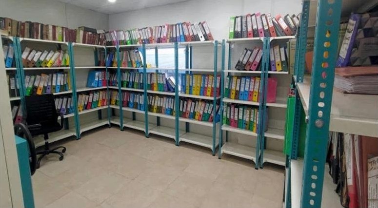 Documentation room with indexed controlled records at the Kangra pharma plant