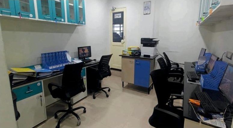 Document control workstations in the documentation room of the Kangra pharma plant