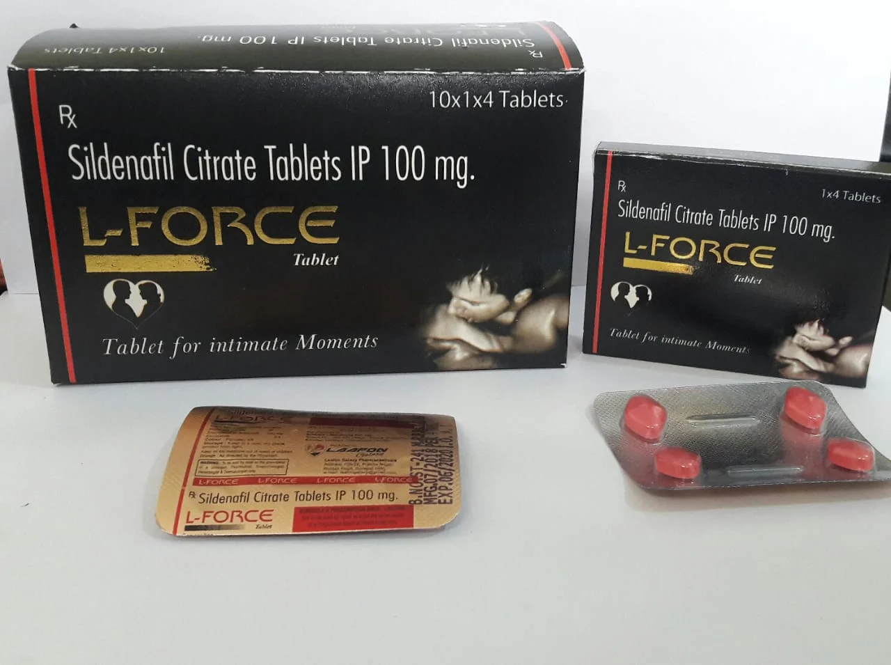 Sildenafil PCD franchise product L-Force-100: sildenafil citrate tablets IP 100 mg shipper carton, mono carton and blister
